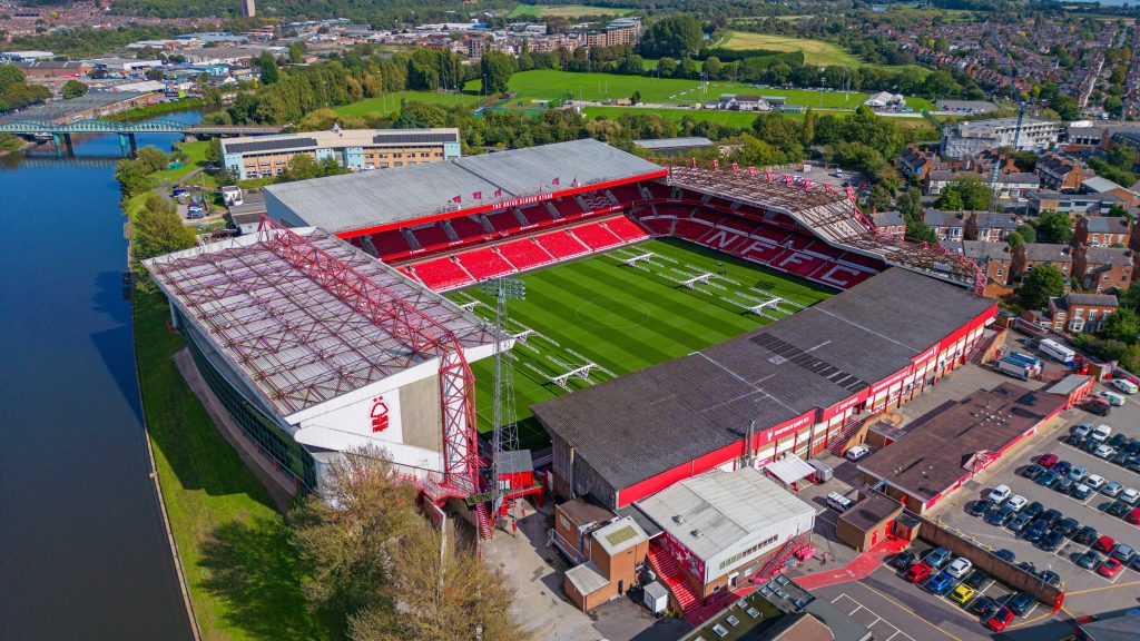 Arial shot of the City Ground - Nottingham Forest Football Club Stadium
